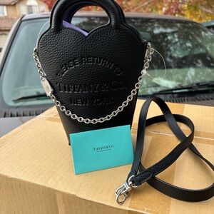 Tiffany & Co. Black Mini Bag with Silver Chain